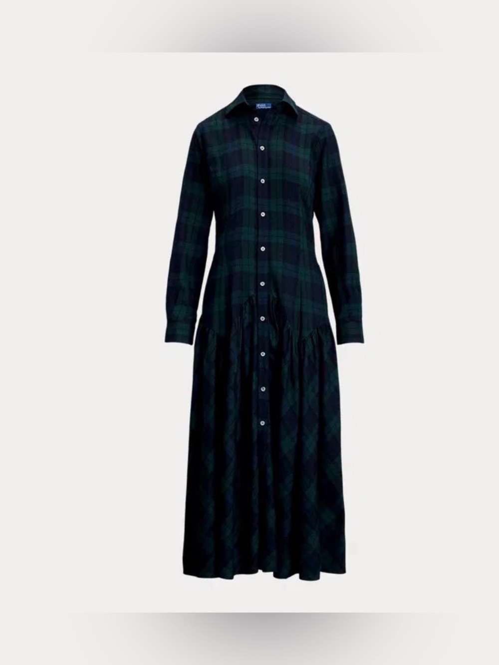 Polo Ralph Lauren Women's Plaid Shirred-Yoke Oxford Shirt Dress Size 10 NWT